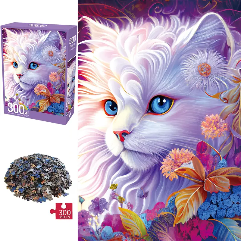 Puzzle 300 pcs - Hand-Painted Cat Velvet Puzzle - Thick, Durable & Seamless Jigsaw for Youngsters & Family Fun Puzzle 300 pcs - Hand-Painted Cat Velvet Puzzle - Thick, Durable & Seamless Jigsaw for Youngsters & Family Fun