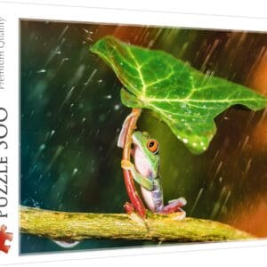 Trefl Puzzle 500 Pieces | Green Umbrella ☂️🐸 | High-Quality Jigsaw Puzzle 🧩