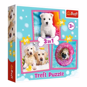 Trefl Puzzle for Kids | 3 in 1 | Dogs Puzzle | 106 Pieces 🧩🐶