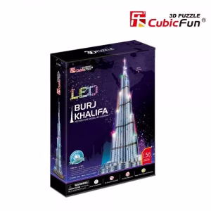 Cubic Fun 3D Puzzle LED ✨ | Burj Khalifa | 156 Pieces | Build Dubai’s Iconic Skyscraper with Lights