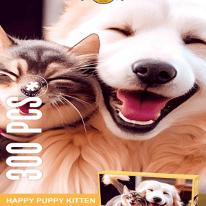 Puzzle 300 Pieces Playful Mario | Happy Cat and Dog 🐱 New Collection | Velvet Puzzle | Playful Mario Comes With Poster | High Quality Puzzle