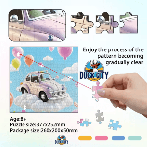 Puzzle 300 Pieces Playful Mario | Car and Ballons 🚗🎈 City Cars Collection | Velvet Puzzle | Playful Mario Comes With Poster | High Quality Puzzle